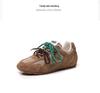 2024 Autumn Women's Dexun Leather Sneakers: Two-Color Laces, Forrest Gump Style, Casual Dad Shoes