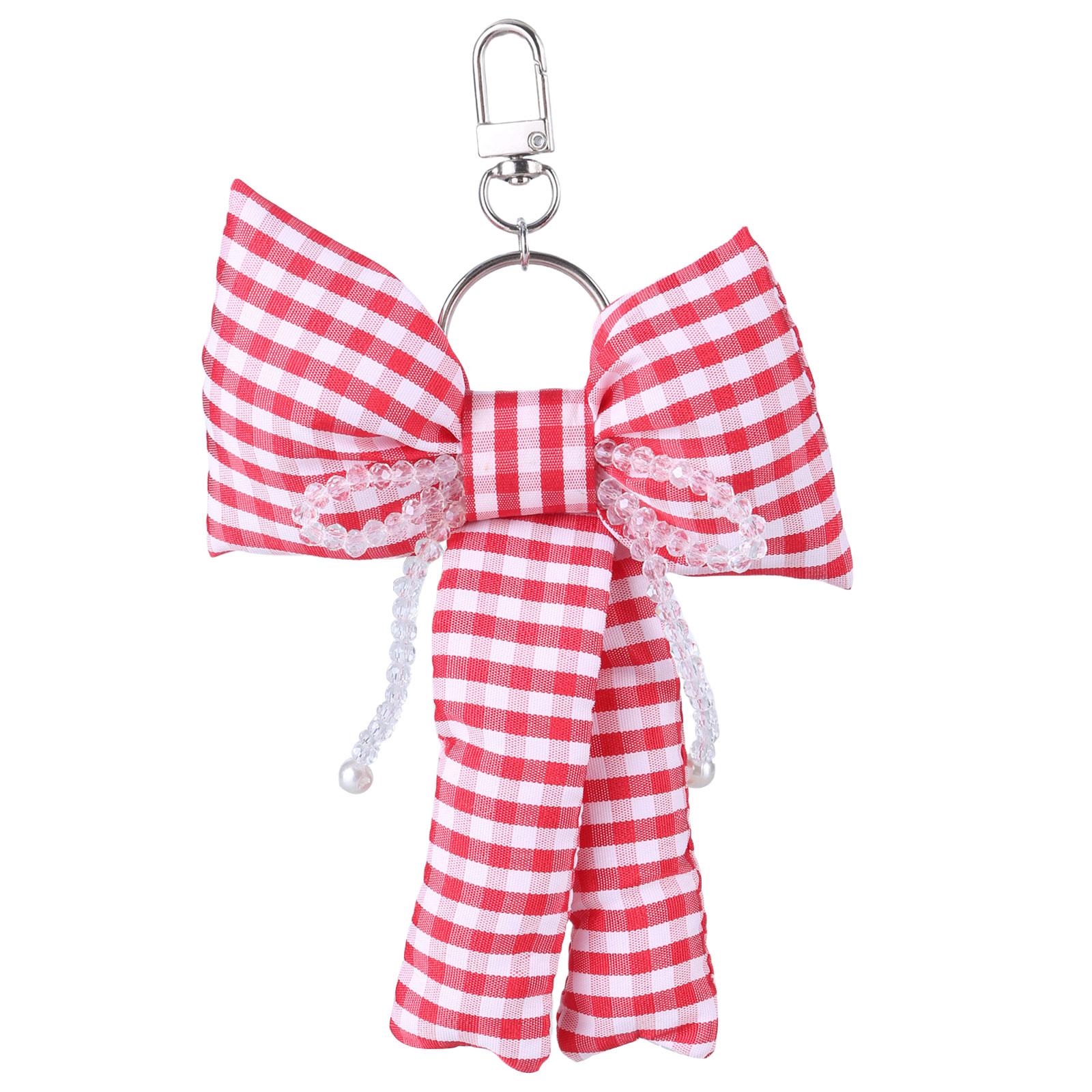 

Стильный брелок-бантик с искусственным жемчугом, бантики, подвеска для женских сумок и рюкзаков, красочный брелок для сумки, украшение красный