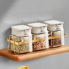 Spice Jar Glass Transparent Salt Sugar Pepper Seasoning Container Bottle for Home Kitchen White