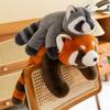 Simulation Raccoon Doll Fox Plush Toy Cute Red Panda Doll Zoo Throw Pillow Gift