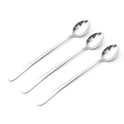 3Pcs Stainless Steel Long Handle Spoon Coffee Ice Tea Ice Cream Spoon for Bar Home Party Pointed
