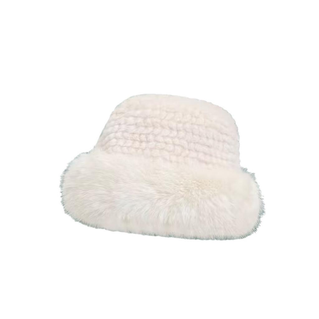 Winter Imitation Seto Fur Fisherman's Hat for Women Warm Soft and Waxy Plush Basin Hat Korean Style Face Showing Small Cold Proof Hat
