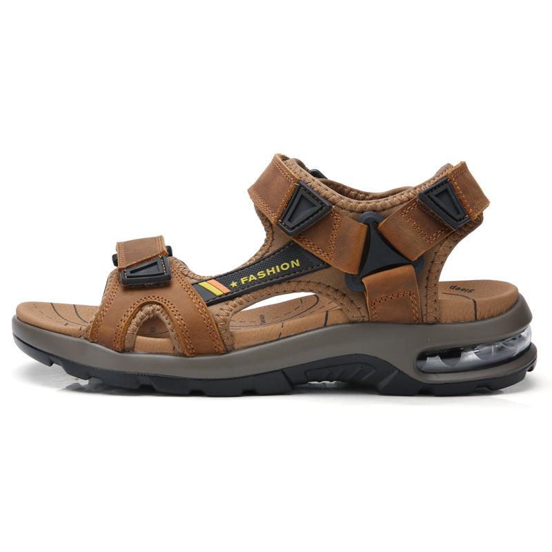 Summer  Men's Sandals Open Toed Sandals Soft Beach Flip Flop Comfortable Leather Sandals Outdoor Men Roman Sandals