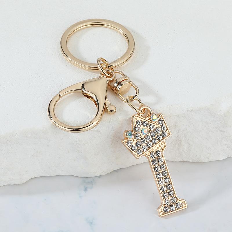 Unique Crown Crystal Rhinestones A-Z Letters Pendant Keychains For Men Women 26 Alphabet Car Key Ring Name Jewelry Keyrings Gift