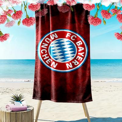 FC Bayern München Print Beach Towel, Large Soft Quick Dry Towel for Beach Camping Swimming