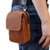 Men's Genuine Crazy Horse Leather Waist Bag - First Layer Cowhide Belt Hanging Mobile Phone Bag