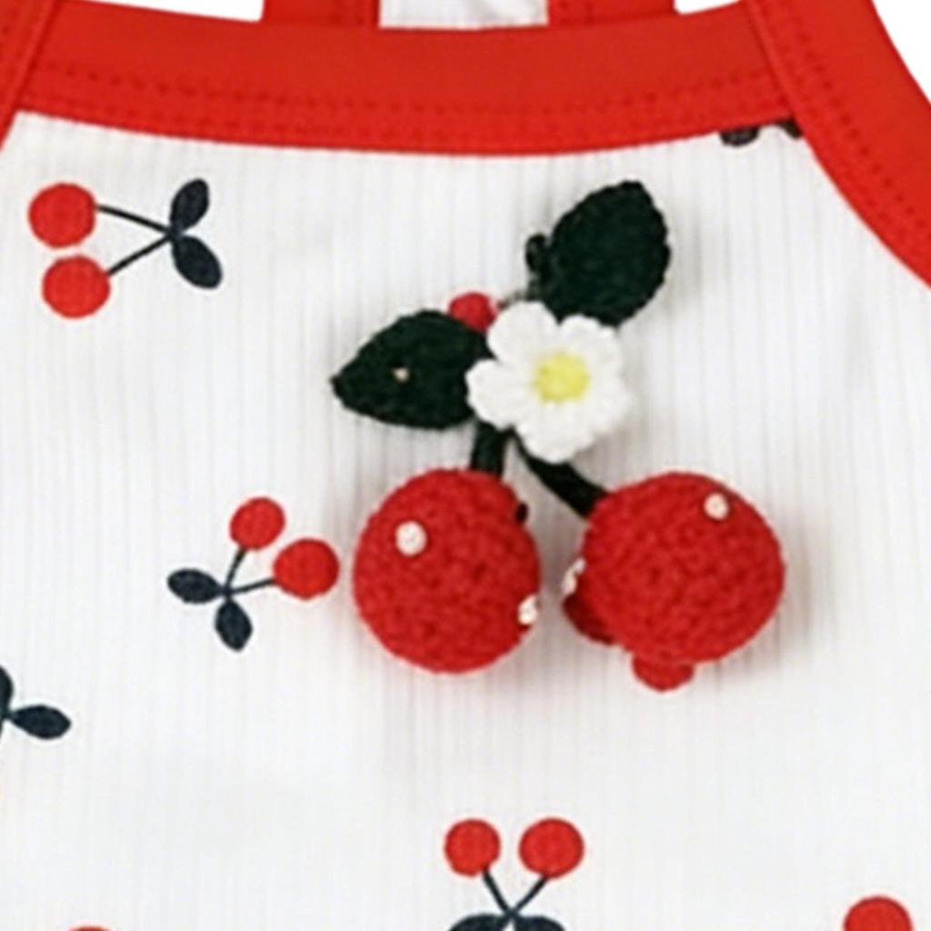 Chaleco para Mascota Ropa para Gato Ropa Linda para Perro Pequeño Chaleco de Cereza para Perro Chaleco Transpirable de Verano Transpirable Suave Ropa para Mascotas
