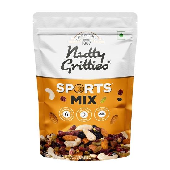 

Nutty Gritties Premium Sports Mix 350g - Roasted Almonds, Cashews, Pistachios, Dried Blueberries, Cranberries and Raisins 350GM