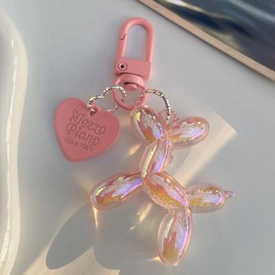 Neuer Ballon-Hund-Schlüsselbund in Bonbonfarben für Mädchen, kreativer Ballon-Hund, Handykette, Schlüsselschnalle, Zubehör, Tasche, Anhänger, Spielzeug