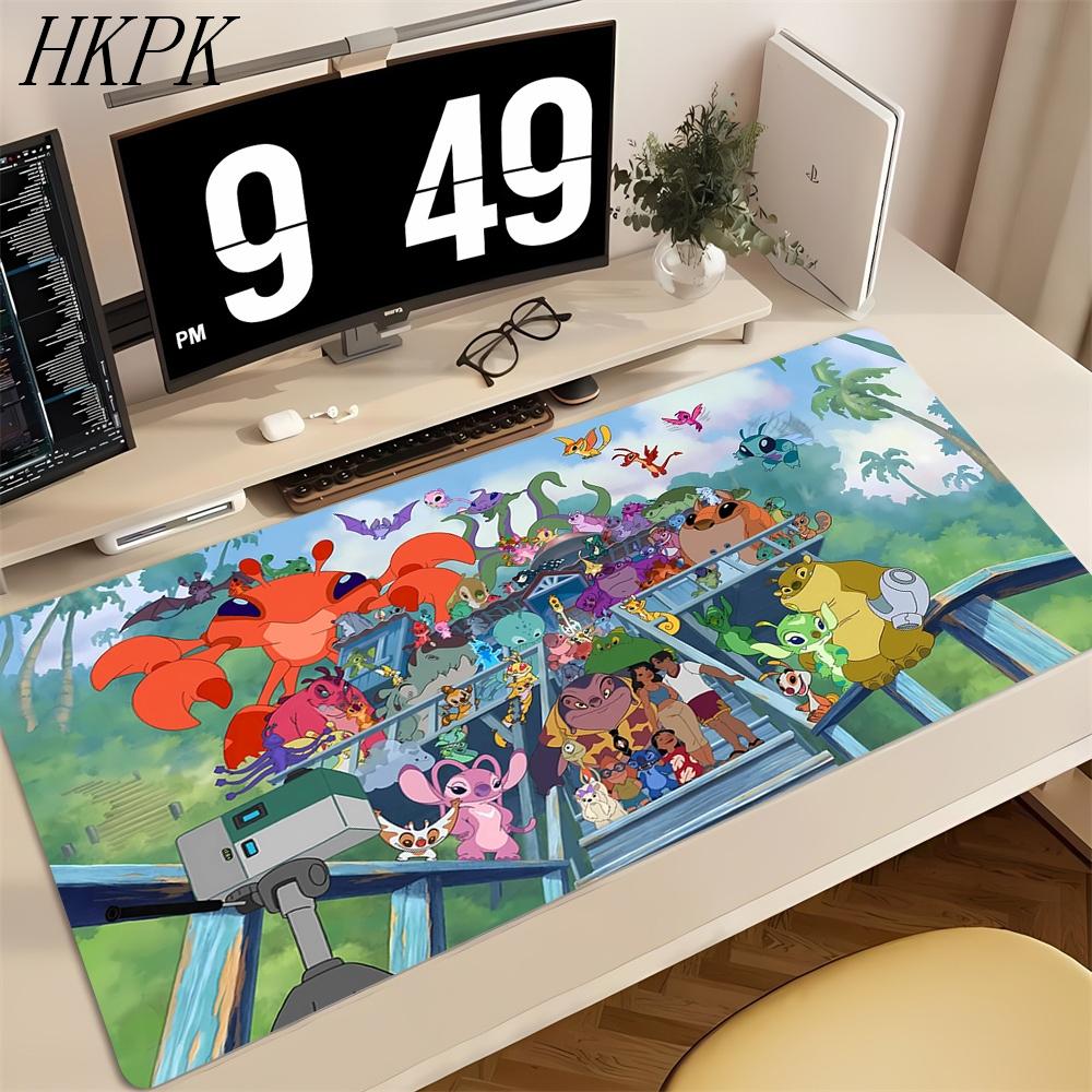 Anime Stitch Large Mouse Pad Home Computer Cartoon Gaming Accessories Keyboard Mousepad Laptop Kawaii Forest Desk Mat Xcm