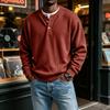 Herren Retro Corduroy Sweatshirt, Langarm Drei-Knopf Passform Pullover für den Alltag