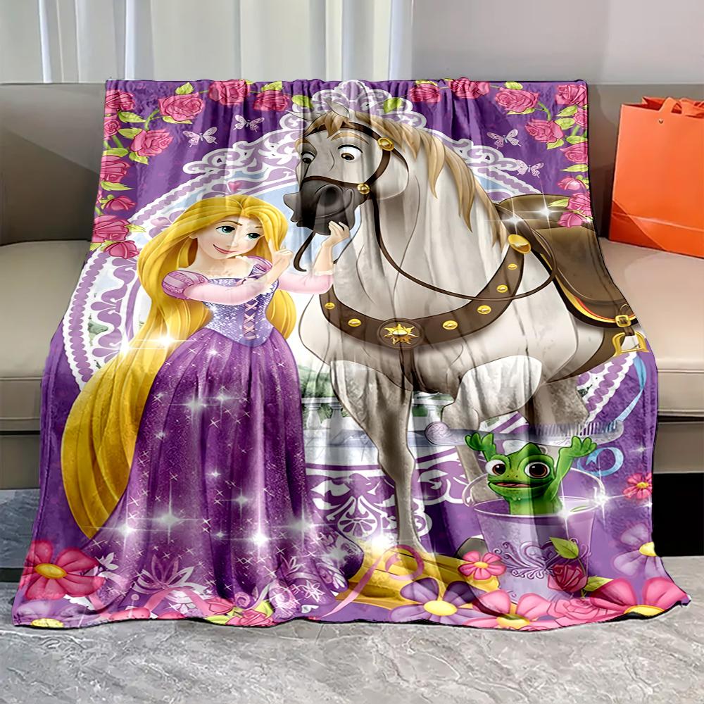 6 Sizes Beautiful Princess R-Rapunzel Print Blanket Bedroom Living Room Sofa Study Children's Room Decor Blanket Holiday Gifts