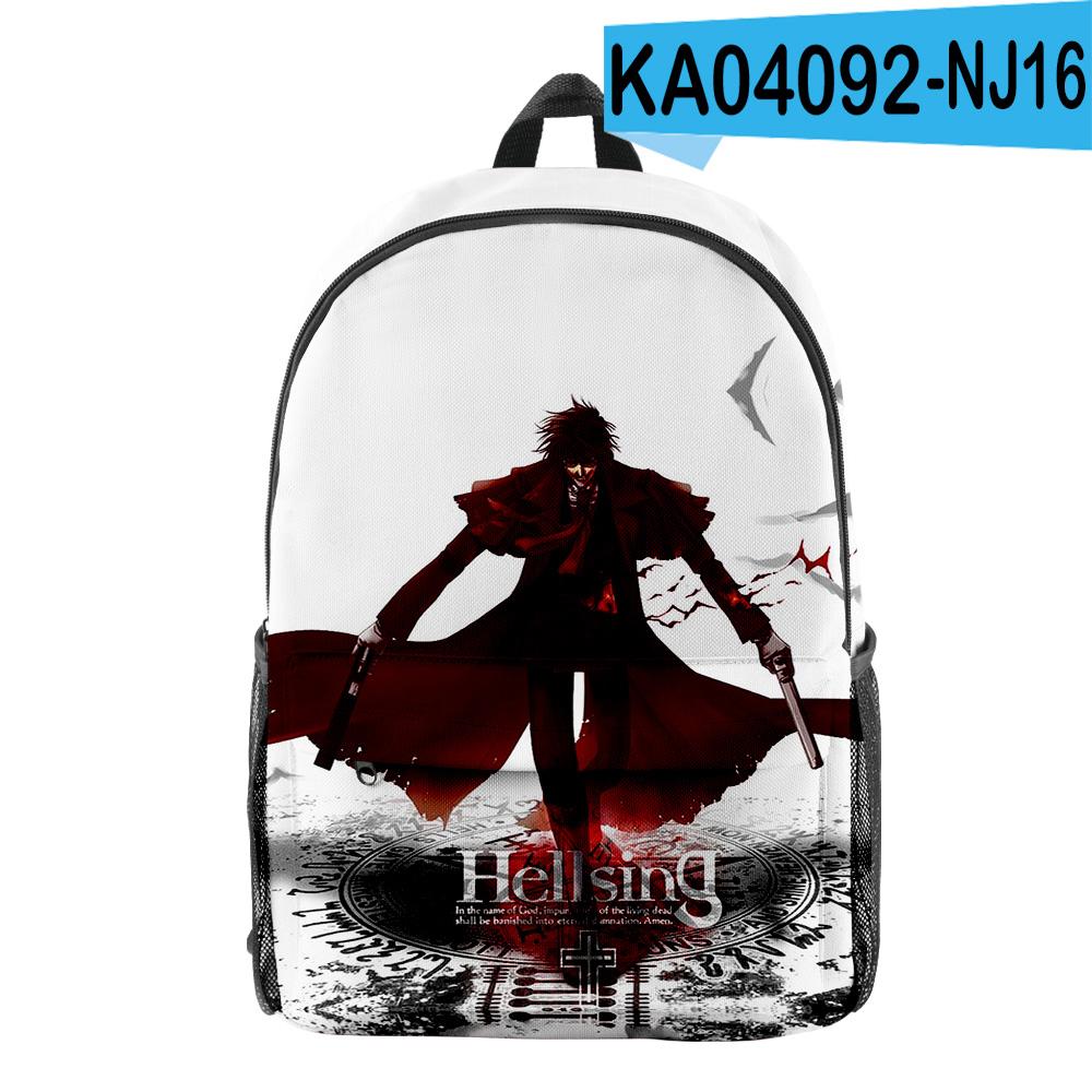 Classic Novelty Funny Cool Hellsing pupil Bookbag Notebook Backpacks 3D Print Oxford Waterproof Boys/Girls Travel Backpacks
