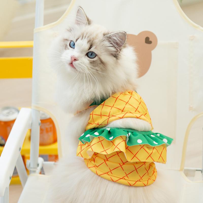 

Dog summer cute pineapple swimsuit sling cat teddy two-legged swimsuit pet bikini dog clothes XS (recommended weight 1-1.5 kg)