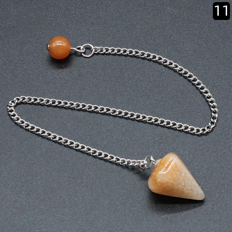 Rose Quartz & Tiger Eye Hexagonal Pyramid Pendulum Agate Crystal Pendant
