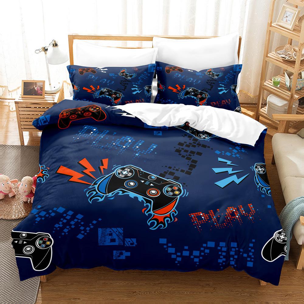 3D Digital Printing Three-Piece Quilt Cover Gamepad Three-Piece Set