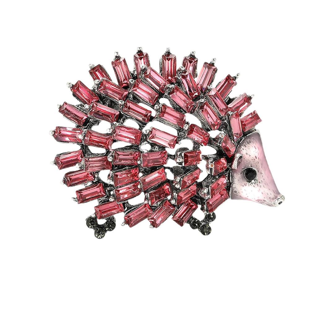 Crystal Hedgehog Brooch: Elegant Animal Corsage Pin for Women's Suit or Cardigan