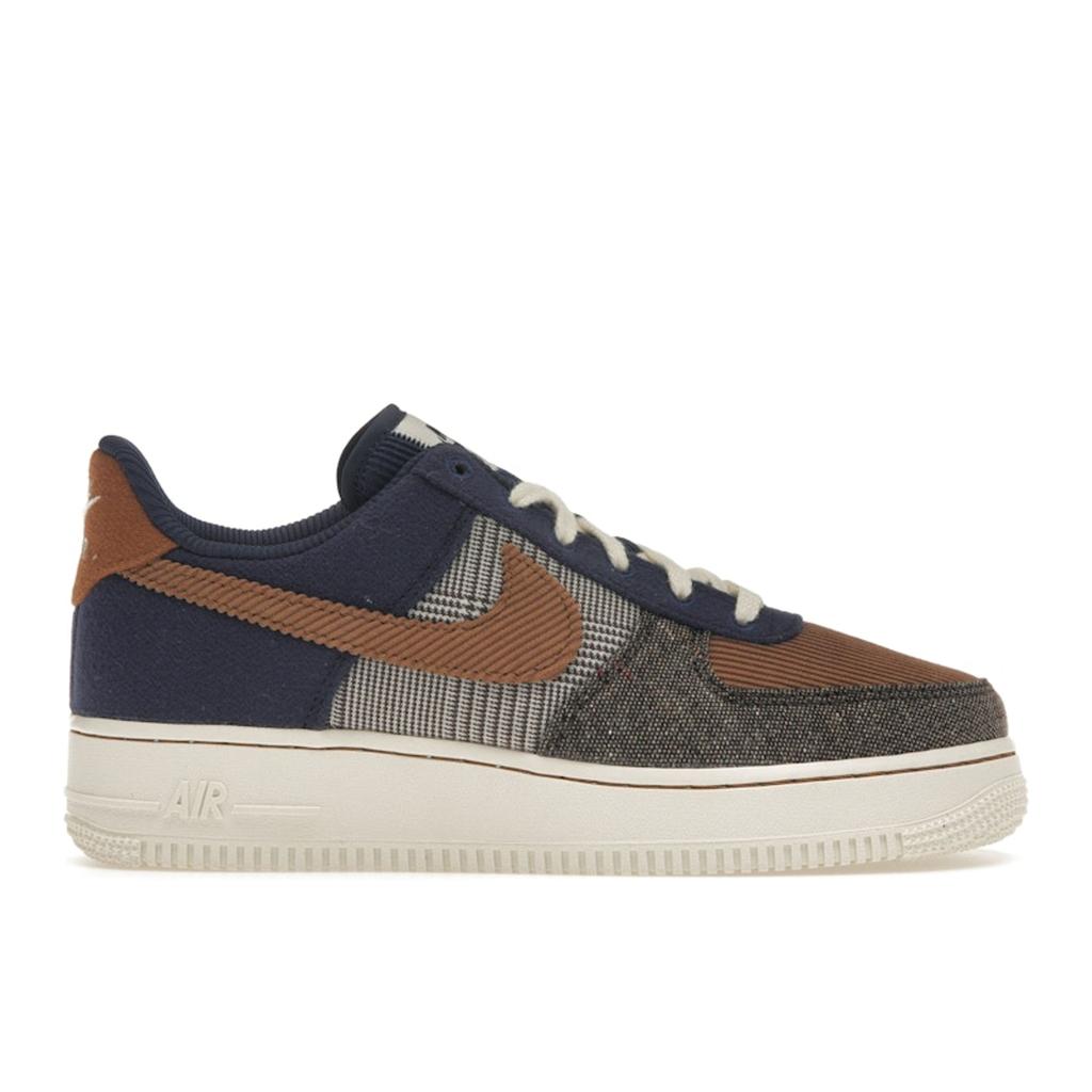 Nike Air Force 1 07 Premium Tweed Corduroy Men Sneakers Brown Midnight-Navy Ale-Brown FQ8744-410