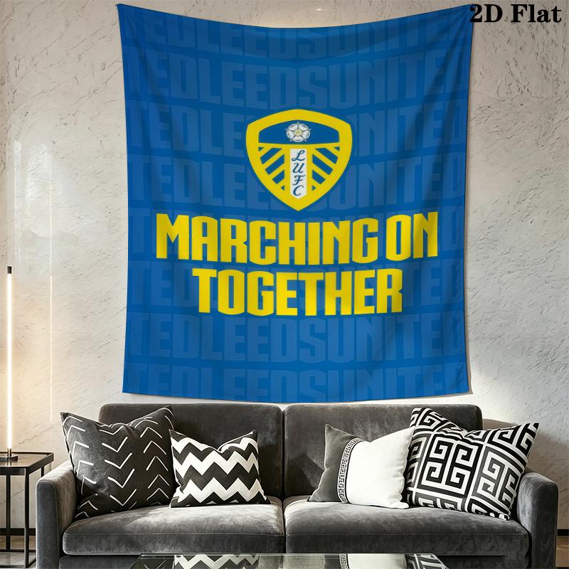 Arazzo da Parete Leeds United Appeso Estetico alla Parete Coperta in Tessuto Stampato Arazzi Decorativi per Camera da Letto Soggiorno Decorazioni per la Casa