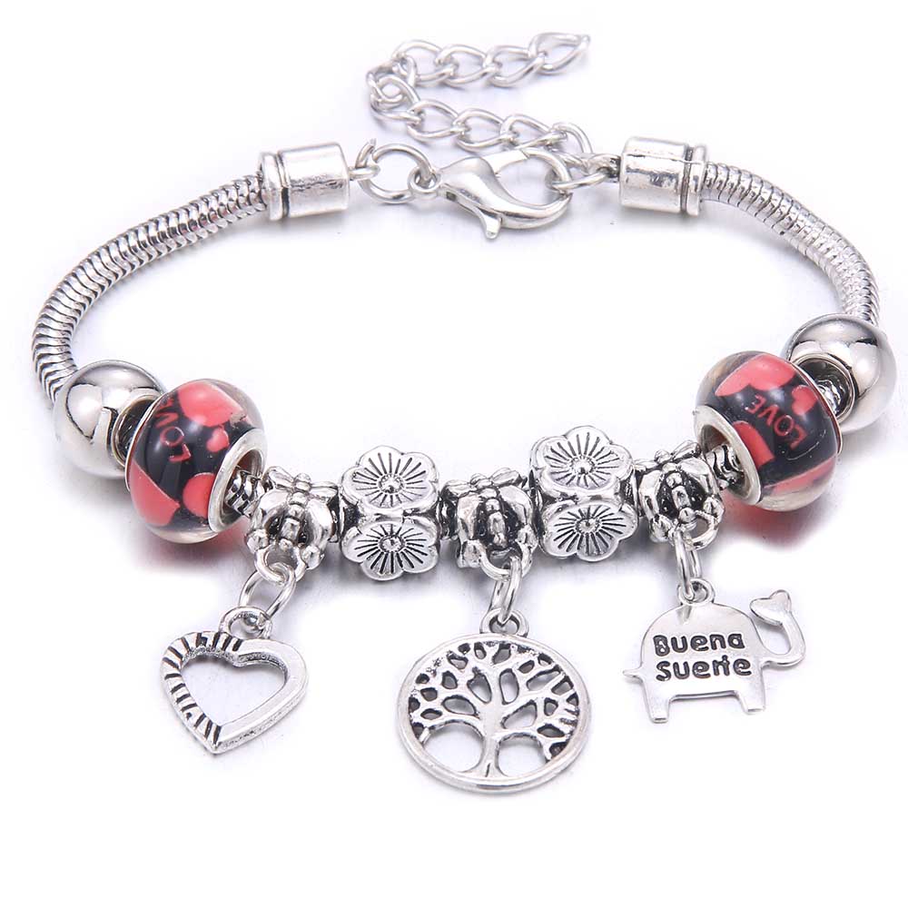 Papa snap Women Bracelet Colorful Crystal Charm Bracelet for Women DIY Beads Bracelets & Bangles Jewelry Gift