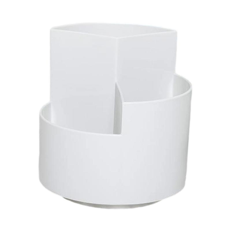 360 Degree Rotating Desktop Organizer Multi Functional Plastic Storage Box With Partition Design For Work and Study