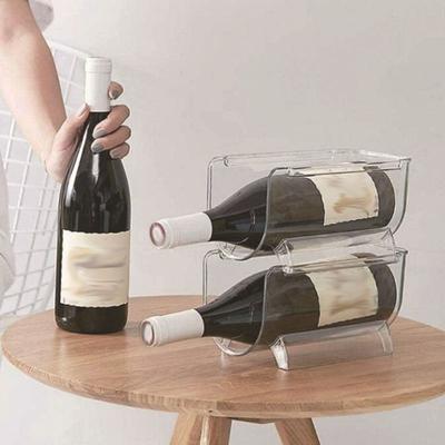 Refrigerator Organizer Tray for Wine and Glasses Plastic Wine Can Shelves with Stackable Glass Storage Racks Cup Storage Rack