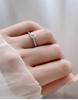 Japanese-Korean Style 0.5ct Moissanite Diamond Ring for Women, 925 Sterling Silver, High-End Niche Design