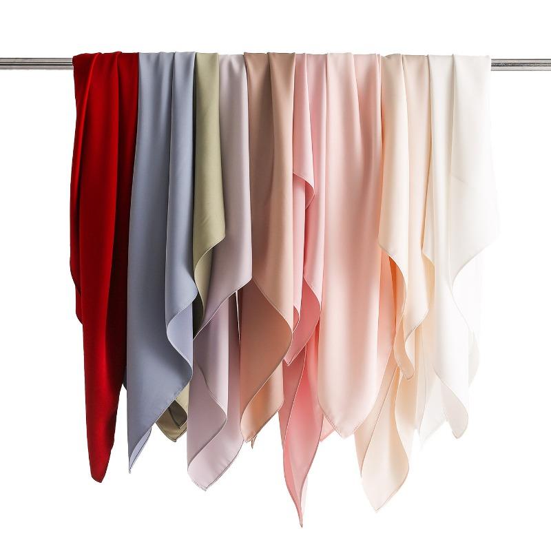 Elegant Elastic Satin Square Scarf Fashion Versatile Women Neck Scarf