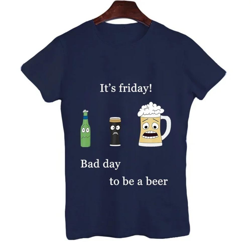 2023 Men's T-shirt It's Friday Bad Day To Be A Beer Funny Men T-shirt Men's Top Brand New Brand Men T-shirt Short Sleeve Tees