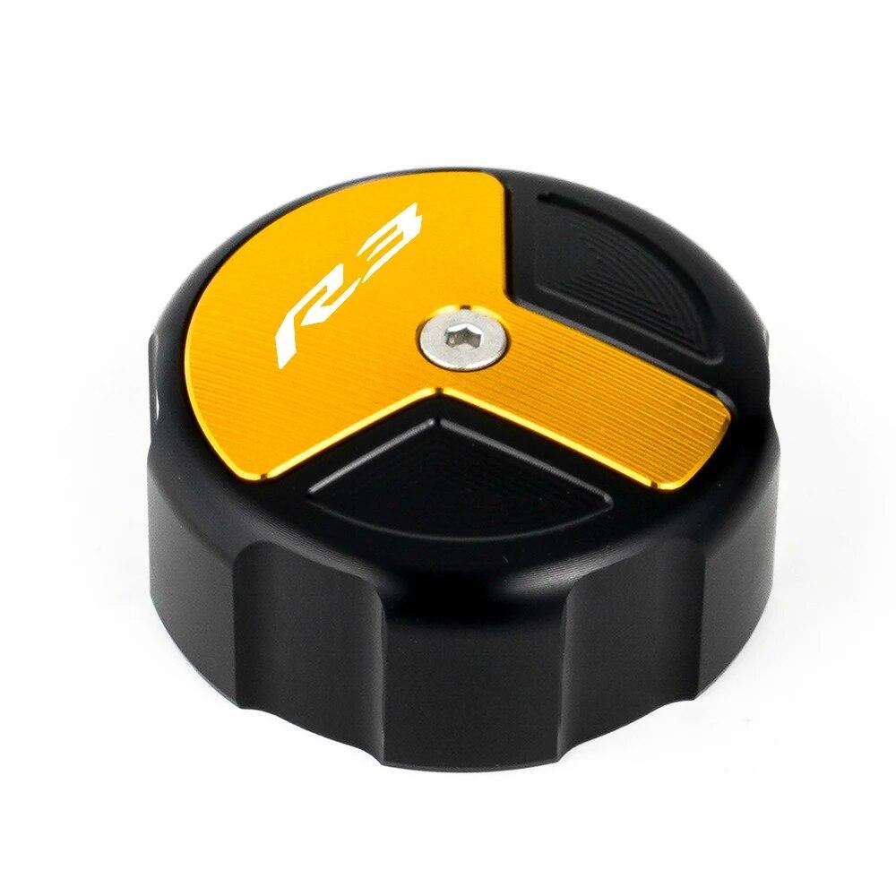Logo:R3 Motorcycle CNC Aluminum Rear Brake Fluid Reservoir Cover Cap For YAMAHA YZF R3 YZFR3 2015-