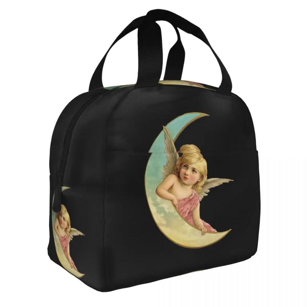 Custom Victorian Moon Cherub Insulated Lunch Bag for Women Leakproof Thermal Cooler Lunch Tote Kids School Children