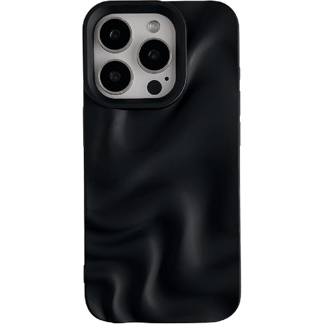 Caseative for iPhone 15 Pro Case,Water Ripple Pattern Wave Phone Case (Light Silver)
