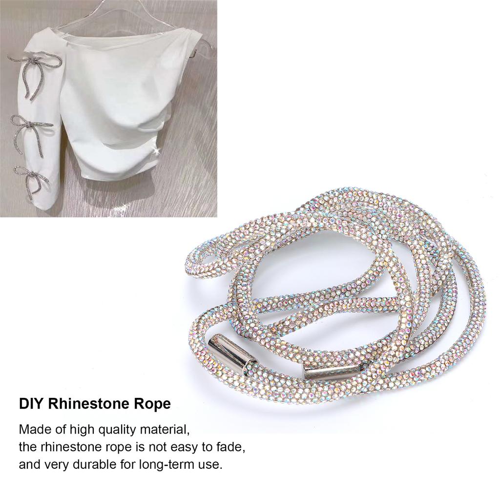 Cuerda de Pedrería Brillante   Accesorio Decorativo para Ropa   Cordones para Coser 6mm