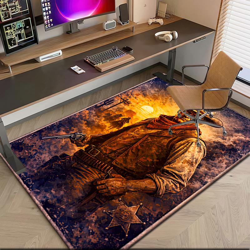 1pc John Wayne's Art Painting Carpet Rug for Living Room Bedroom Home Sofa Decoration,Kids Play Non-slip Floor Mat