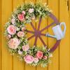 Creative Kettle Wheel Wreath 2024 Spring Simulation Wreath Outdoor Pastoral Scene Arrangement Props