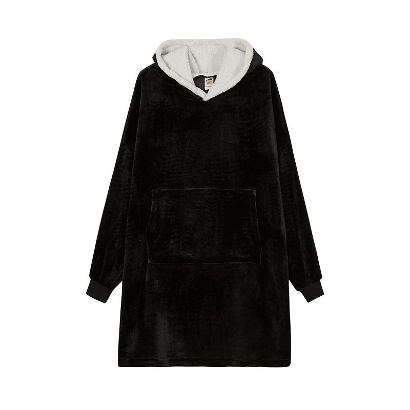 Unisex Winter Fleece Robe - Thick, Warm, Outdoor & Home Mid-Length for Couples