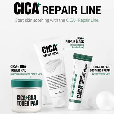 [W-Skin Lab] Cica Plus Repair Series Cream 50ml / Repair Mask (180ml) /BHA Calming Toner Pad (70 Pads)