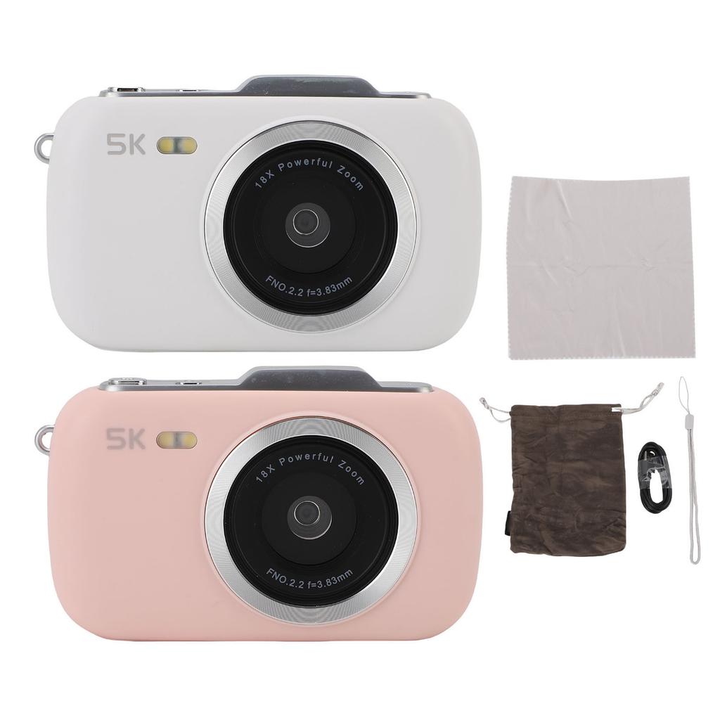 Digital Camera 80MP 5K 2.8inch Color Screen Portable 18x Digital Zoom Camera for Webcam Photography