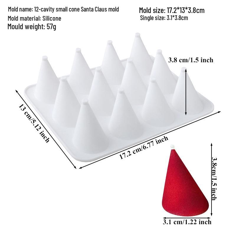 Shenhong Christmas Silicone Mold: 6-Cavity Tree & Santa Decorations for Mousse Cake and Chocolate Baking