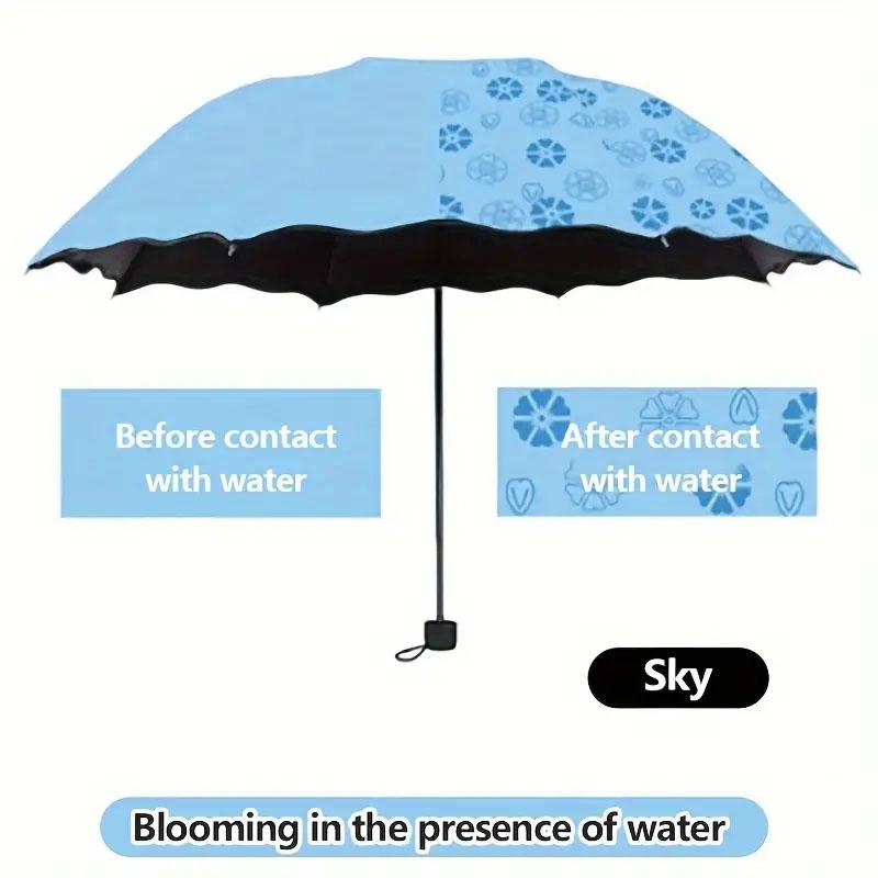 

Зонт «Водяной цветок», Зонт от солнца с защитой от УФ-лучей, Ручной складной зонт, Сопровождайте ваши путешествия этим зонтом, который цветет Iron&8K синий