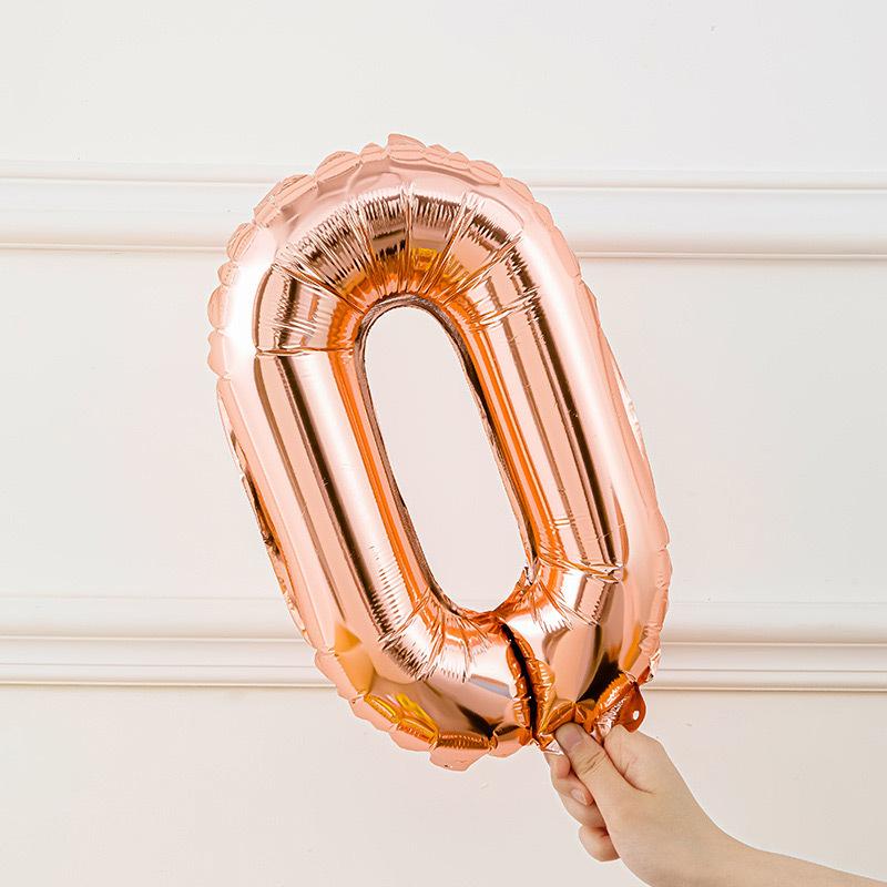 16-дюймовый золотой и серебряный розово-золотой цифровой алюминиевый шар для пленки, украшение сцены для праздника, дня рождения, реквизит для фото 16 inch rose gold number 0
