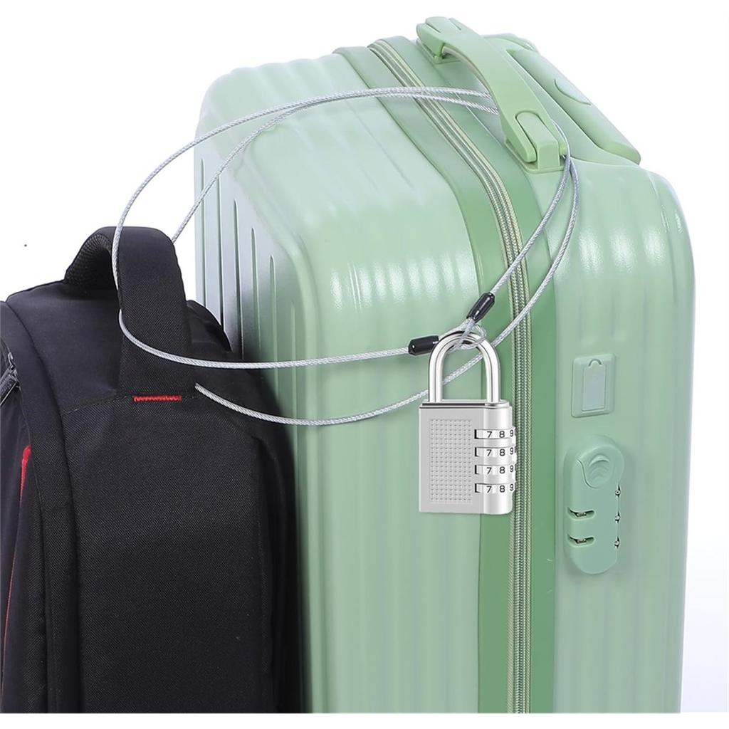 2026 New 20 Pack Cable Locks, 4.9ft X 3mm Steel Security Cable Lock with Double Loops Luggage for U Lock Padlock and Outdoor Use
