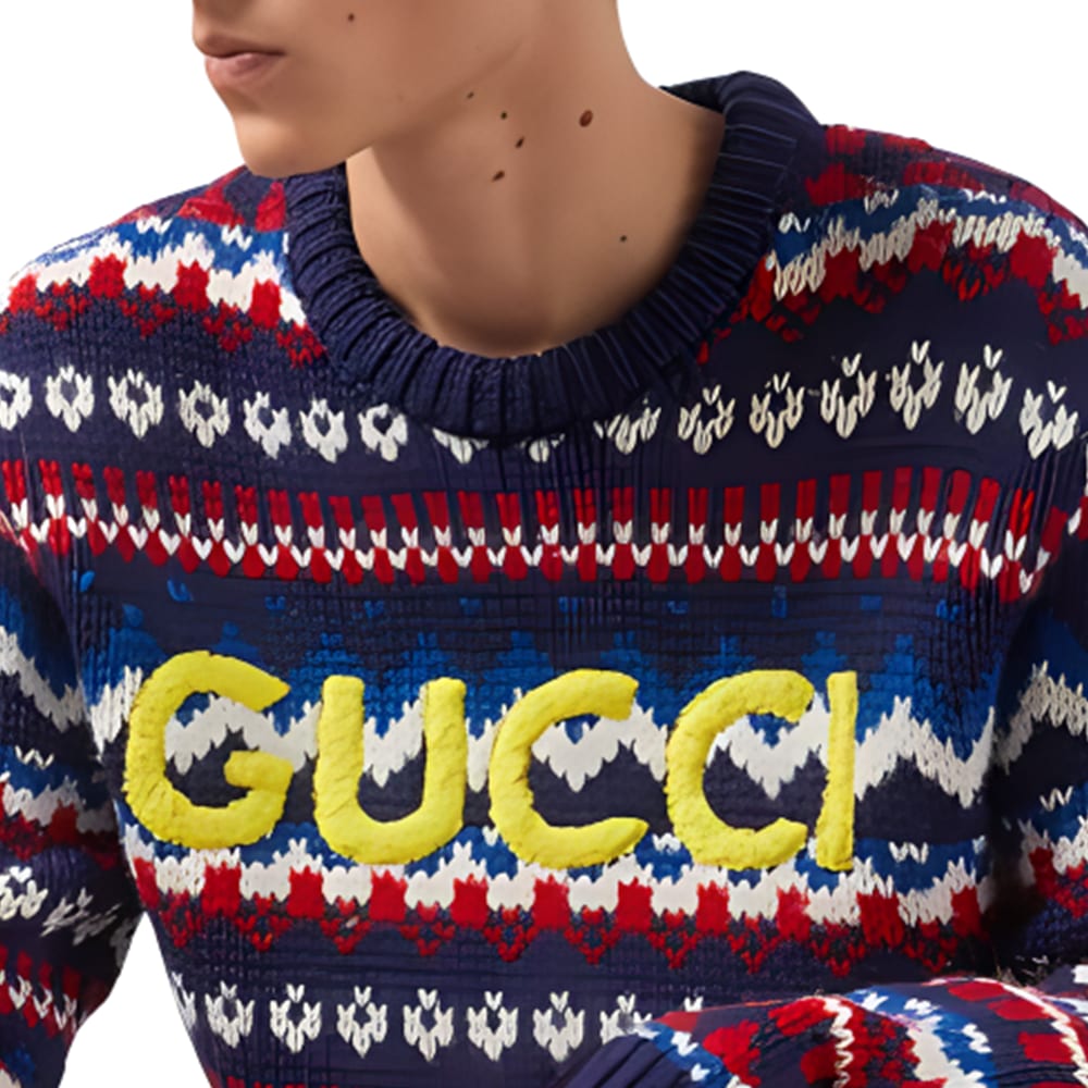 Gucci FW23 Sweater Men's Multicolor 763391-XKDOX-4216