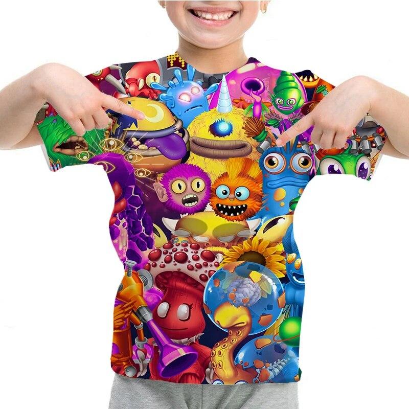 My Singing Monsters T-shirt Boys Girls Summer 3D Cartoon Anime T Shirt O-neck Casual Tshirt Kids Short Sleeve Children Tops Tees