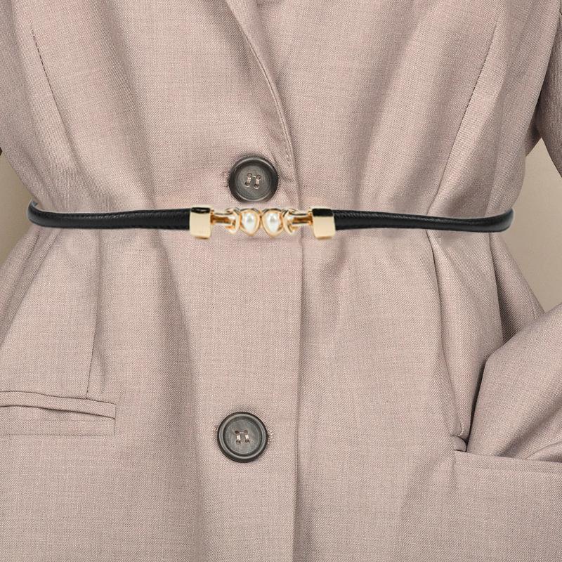 Adjustable Thin Waist Belt for Women Fashion Slimming Buckle Suit Dress Skirt Date and Office Use