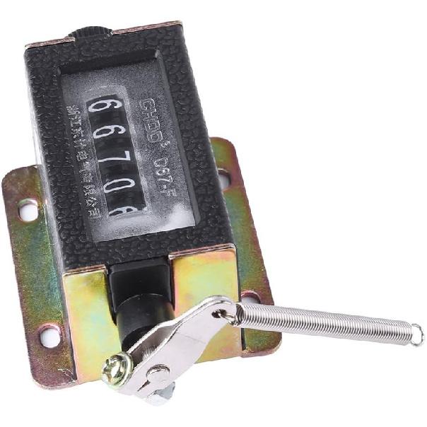 Walfront D67-F 5 Digit Mechanical Resettable Manual Counter Hand Pull Stroke Tally Counter Digit Counter Mechanical Counter 0-99999 Used in Textiles,