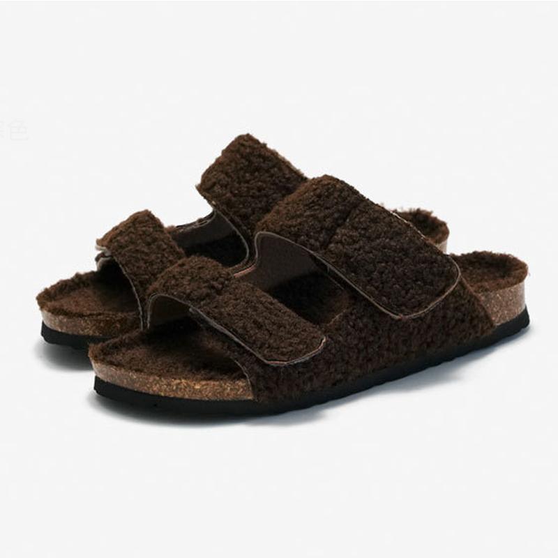 Fashion Litfun Furry Women's Slippers New Non-slip Indoor Slides Flat Fashion Outdoor Slides Fuzzy Warm Cozy Slippers With Arch Support