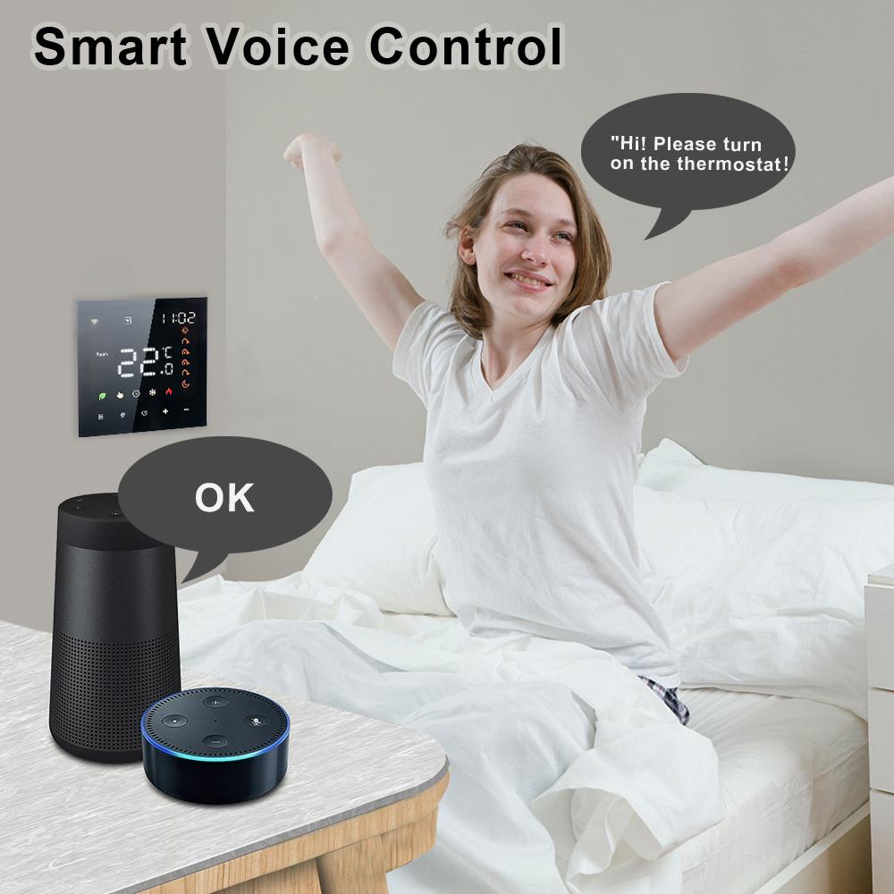 LCD-Display Wandthermostat Tuya WiFi Thermostat Sprachsteuerung Digitalregler Digital Kompatibel mit Amazon Google Home