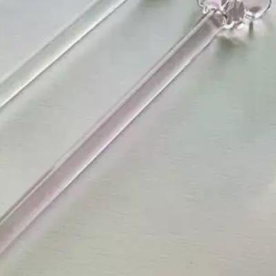 Pink Bow Glass Coffee Spoon, Long-handled Dessert/milk Tea Stirring Spoon, Heat-resistant Teaspoon, Household Kitchen Tool.