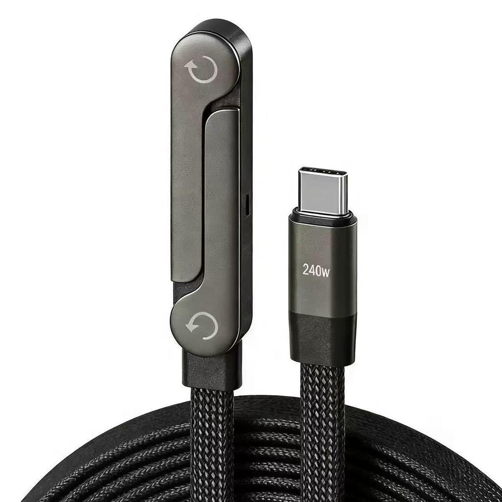 240W Fast Charging Foldable Stand Data Cable for iPhone 17, Tablets, and Mobile Gaming